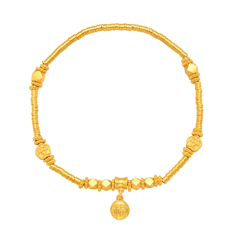 周大福 传承藏蕴 传承盘缠手链足金黄金手链(工费:1280计价)F233366
