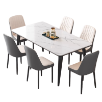 伟樽岩板餐桌160*80*75cm+椅子*6套