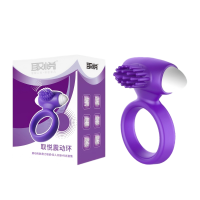 取悦震动锁精环-紫色震动锁精环男用防射隐形穿戴男女共用振动器夫妻助爱调情趣性工具