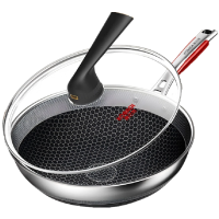 康巴赫-第五代抗菌蜂窝炒锅不锈钢炒菜锅32cm KGD-C32W