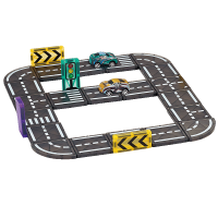 百变拼装积木磁力片交通轨道车滑行汽车男孩益智早教玩具礼物3750