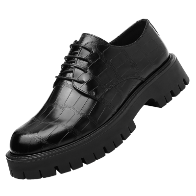 迪罗尼卡48码皮鞋男士秋季大码鳄鱼纹正装商务大头厚底韩版黑色结婚休闲鞋