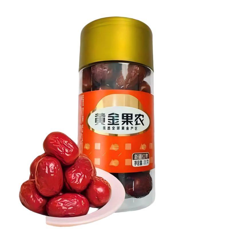 黄金果农新疆红枣100g*2罐 健康养生滋补