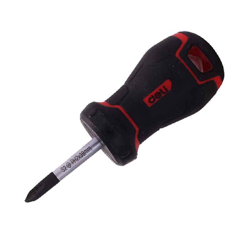 得力DL3459十字螺丝批S2(红)PH2*38mm 12把装