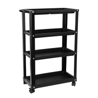 得力DL433004塑料四层工具车(黑)565*265*810mm 单位/台