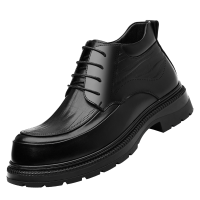 迪罗尼卡大码皮鞋男冬季加绒保暖真皮商务正装高帮棉鞋男士防滑棉皮鞋