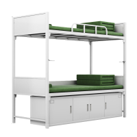 富路达加厚双层钢制上下铺宿舍士官铁床内务双人床带床下柜 13款