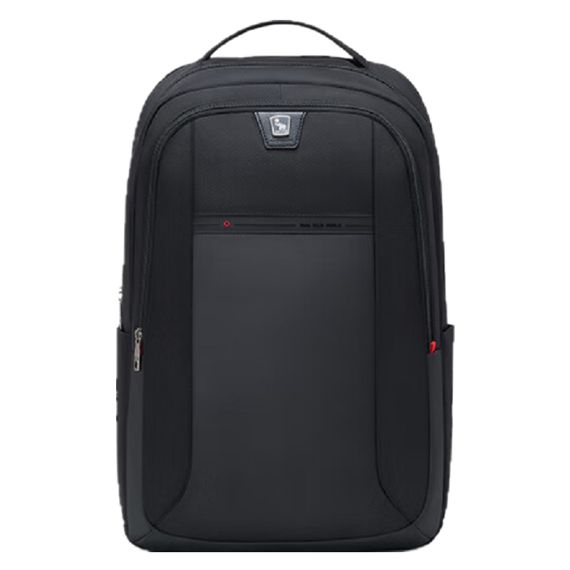 爱华仕双子塔系列双肩包通勤背包17.3英寸电脑包商务大容量旅行包黑色 OCB5055