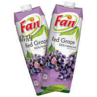 五个农民进口纯果芬葡萄汁1L*12富含果汁颗粒天然低糖随时随地美味享受