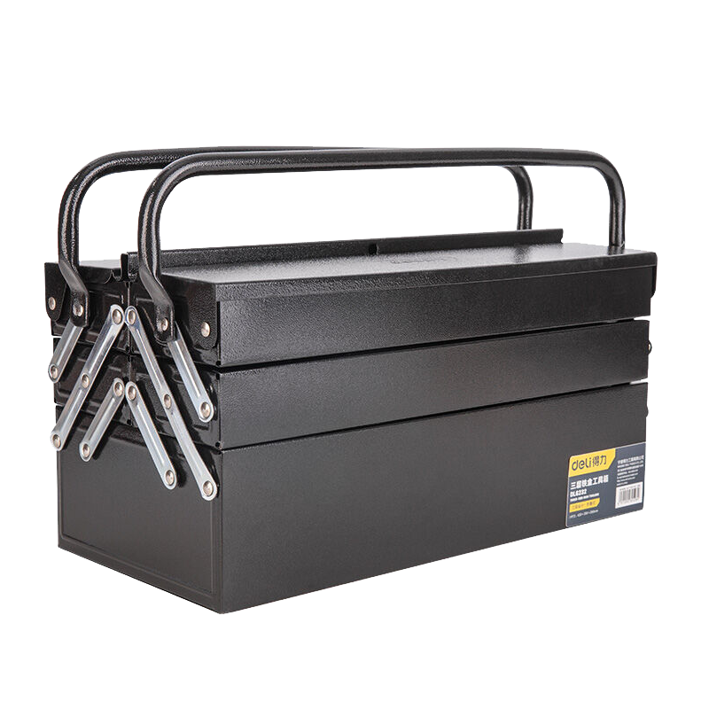 得力DL6232铁皮工具箱三层(黑)19寸 单位/个