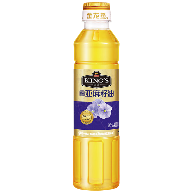 一级亚麻籽油400ml压榨工艺天然健康长效保鲜