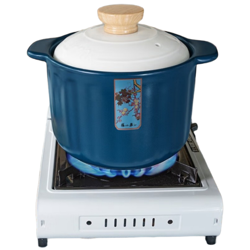 苏宁宜品推荐张小泉瓷心蓝韵煲4.2升大容量陶瓷健康耐用22厘米烹饪方便C33060100