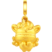 周大福马年生肖系列 翅膀微笑小马足金黄金吊坠女送生日礼物EOR1544