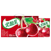 [12月生产]伊利优酸乳车厘子味250ml*24盒装酸甜可口轻乳果汁饮品