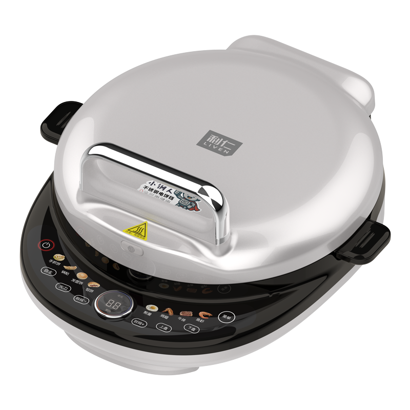利仁LR-XGR3997 [双拆盘0涂层]电饼铛小钢人家用智能调火力早餐机不锈钢煎烤机