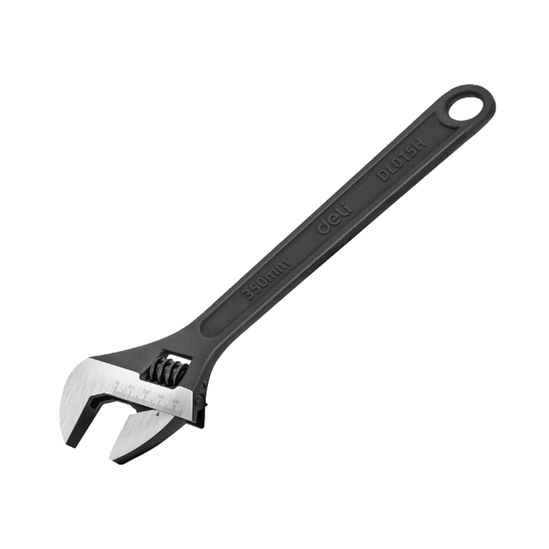得力DL012H发黑活扳手带刻度碳钢加厚活动扳手12寸 单位/把