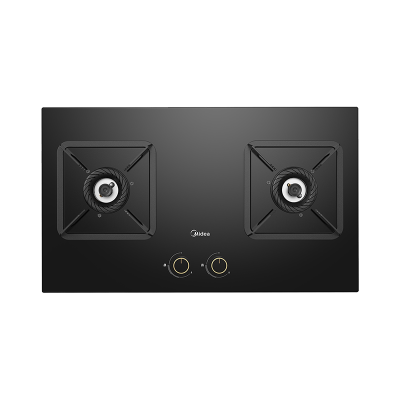 美的燃气灶液化气 双灶具JZY-Q325-M家用5.0kW猛火灶台嵌两用可调节灶具 钢化玻璃面板