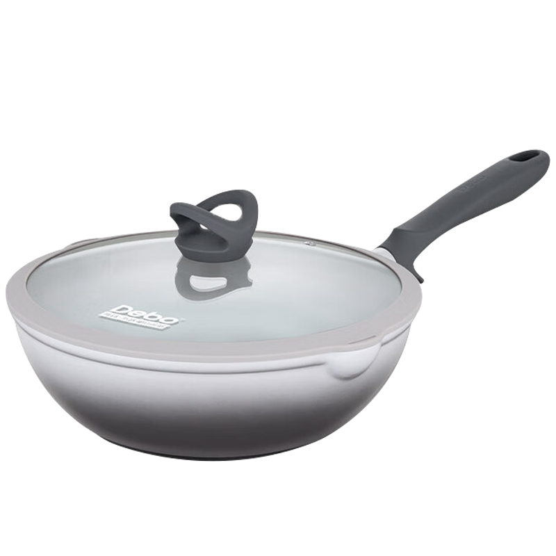 德铂炒锅28cm均匀导热双导流口坚固耐用清洗便捷DEP-976