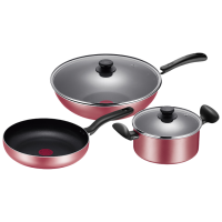 苏宁宜品火红点三件套铝合金汤锅VTP1932T通用炉灶轻巧便捷烹饪好帮手