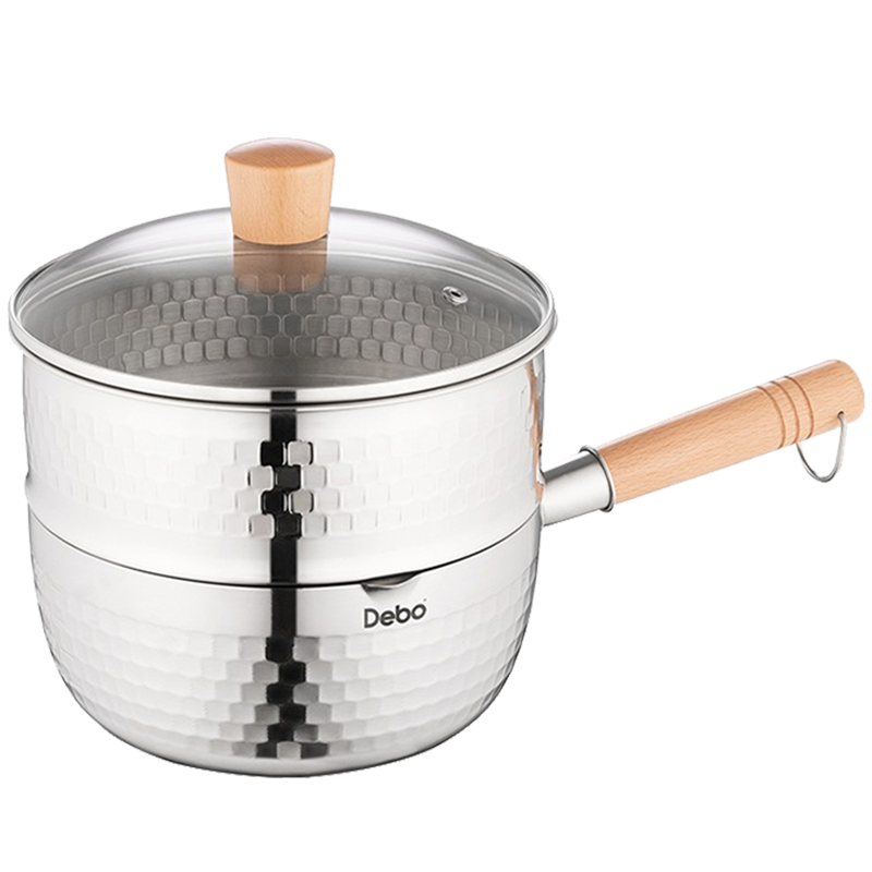 德铂奶锅20cm导热迅速木纹手柄稳固牢靠清洗便捷DEP-803