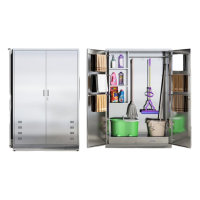 戴劲清洁柜拖把扫帚吸尘器保洁柜杂物收纳柜90*40*140cm201不锈钢