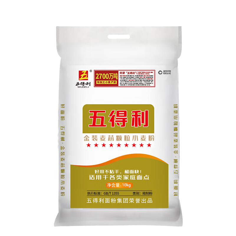 五得利小麦粉10kg麦香浓郁wdlJZMXf10kg001(包装随机)