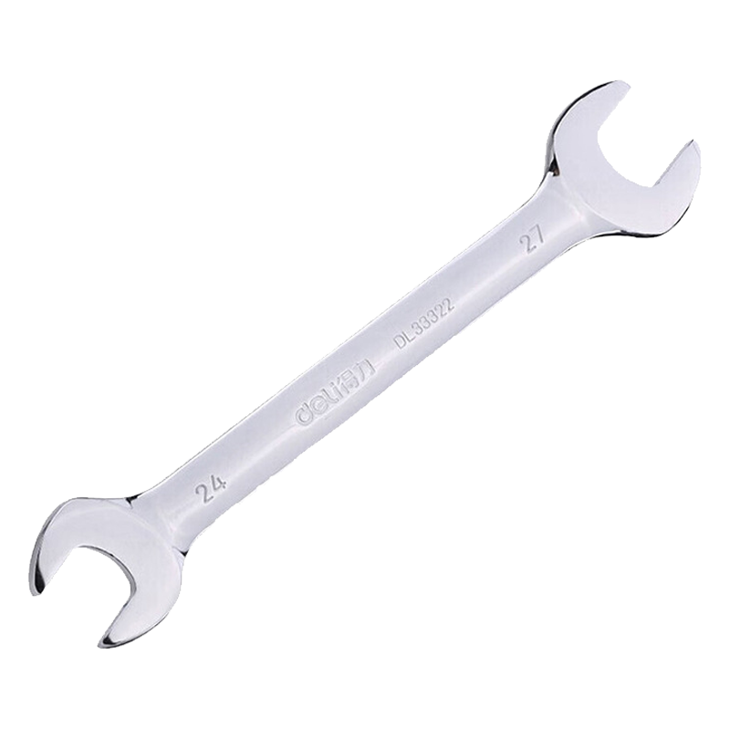 得力镜面DL33327双开口扳手铬钒钢34*36mm(银) 单位/把