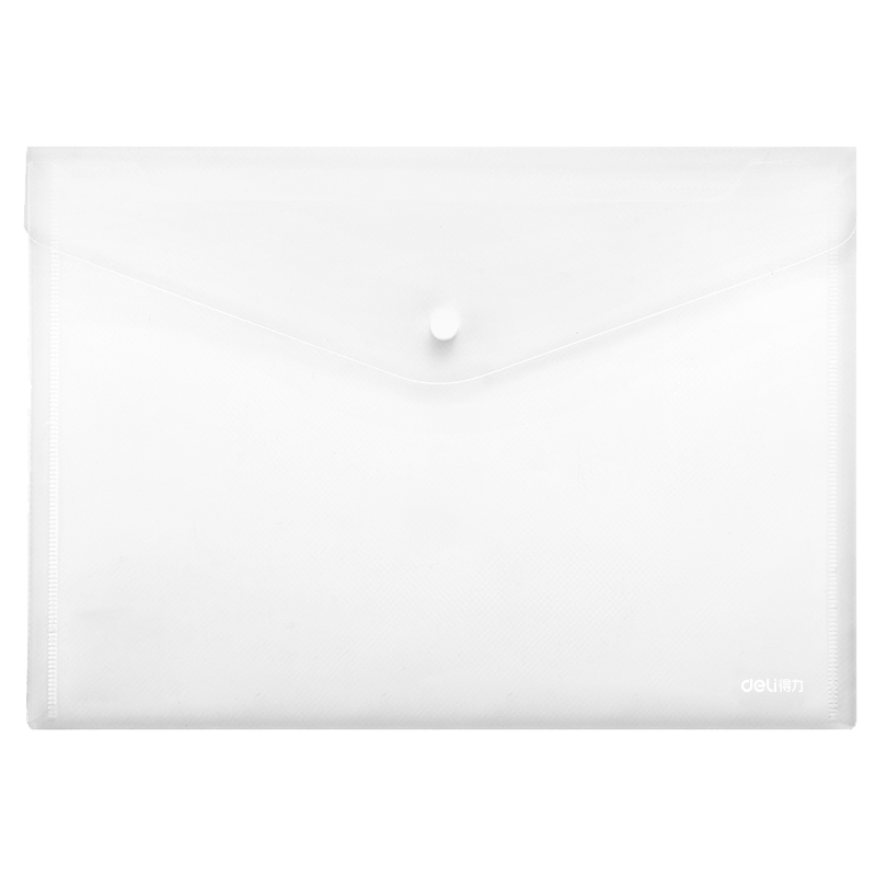 得力8308AS透明斜纹按扣文件袋 A4加厚资料袋公文收纳袋分类袋 10个/包