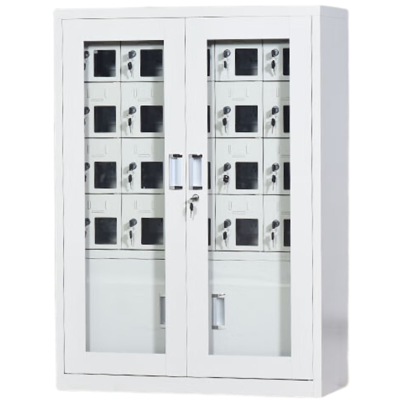 戴劲手机存放柜钢制手机保管箱电子设备管理柜20门下档存放柜[外玻]