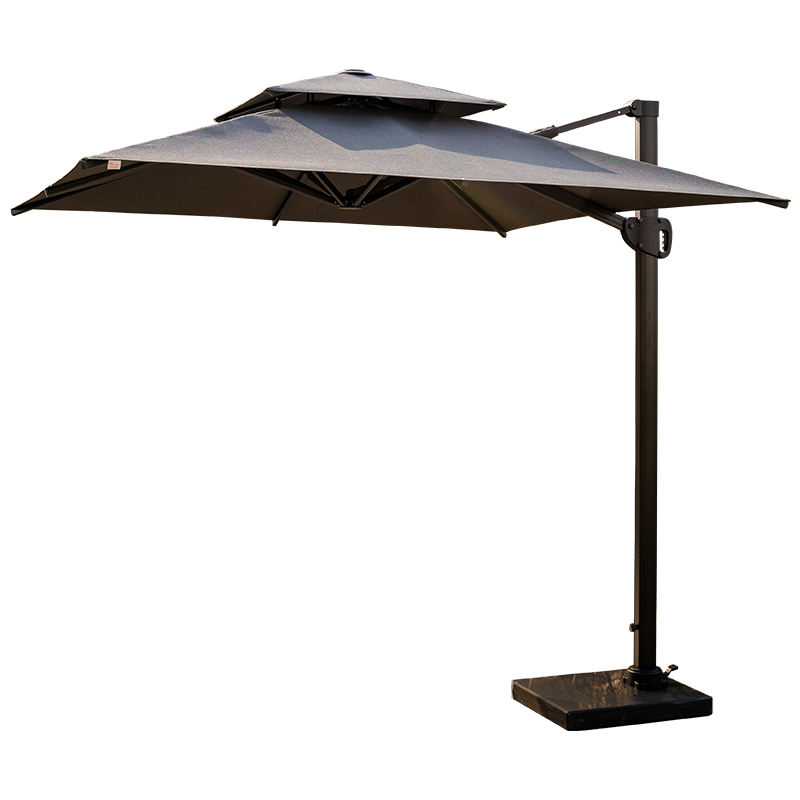 紫叶露天商用户外遮阳伞大理石底座商铺门口抗风液压咖啡店太阳伞