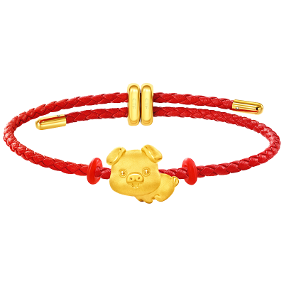 周大福十二生肖 足金黄金转运珠男女同款生日礼物[多款可选]EOR1256-EOR1267