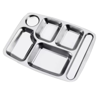 小仙马 304不锈钢餐盘 35cm*26cm六格 个