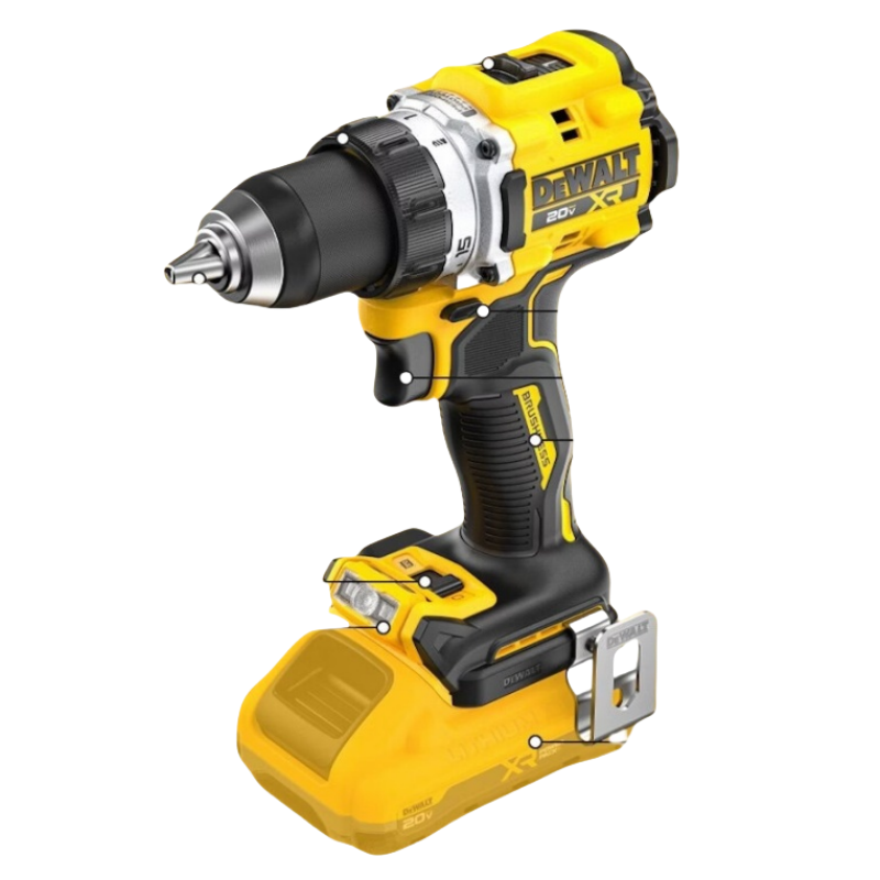 得伟20V锂电无刷紧凑冲击钻DCD806NT+DCB182X2+DCB1104套