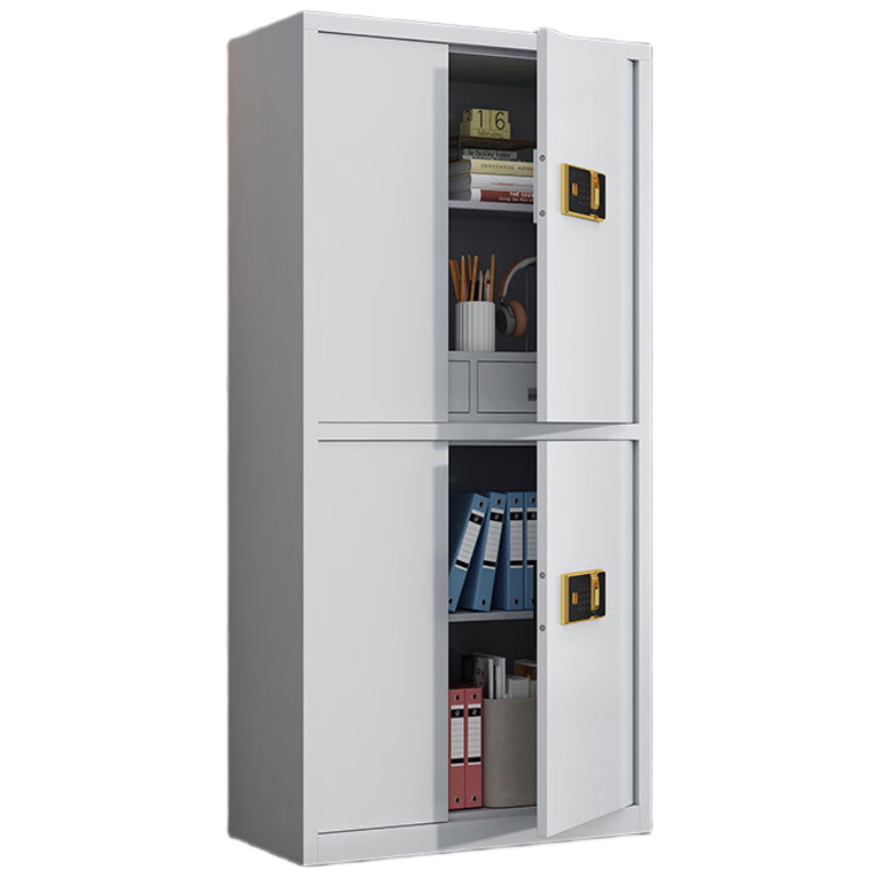 晋舰保密柜加厚文件柜智能锁资料档案柜铁皮柜通双节带斗指纹锁常规款0.6mm