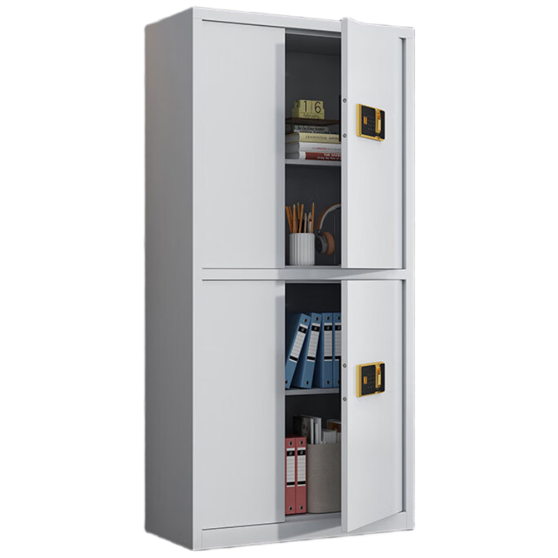 锦北保密柜加厚文件柜智能锁资料档案柜铁皮柜通双节无斗指纹锁常规款0.6mm