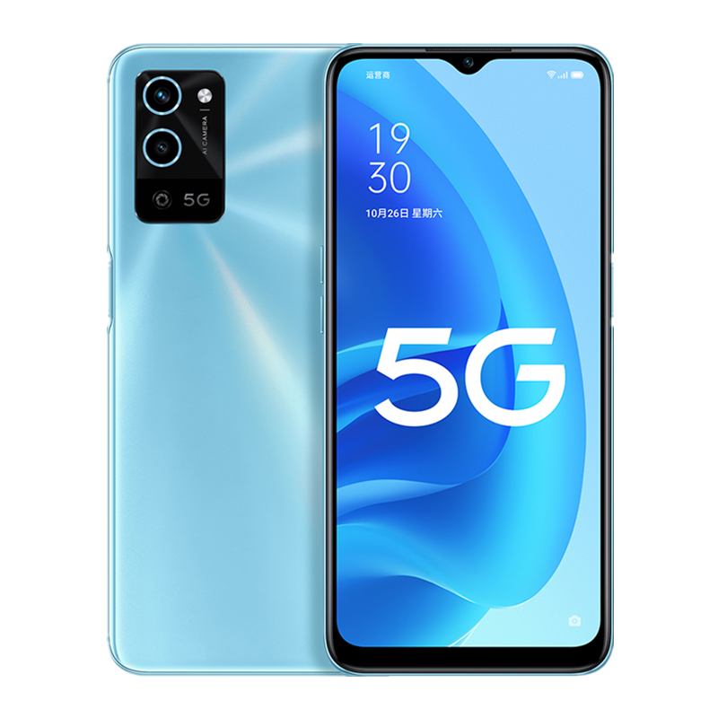 [全国联保]OPPO A56 云烟蓝 4GB+128GB 7nm天玑700芯片 5000mAh大电池 美颜夜景智能手机