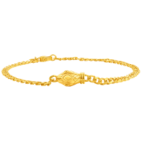 周大福 蛇年生肖黄金蛇头古巴黄金手链男女生日礼物(工费:780计价)EOF1354