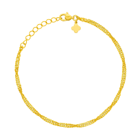 周大福爆闪水波纹手链 足金黄金素链手链(工费:180计价) EOF1140