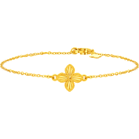 周大福炫光四叶草寓意幸运足金黄金手链计价(工费280)EOF1638送女友礼物