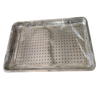 炯毅 不锈钢长方形托盘茶盘带孔蒸盘 商用蒸饭盘菜盘鱼盘饺子盘烧烤盘 不锈钢冲孔方盘 60cm*40cm个