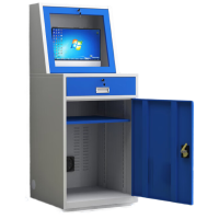 晋舰PC工业电脑监控机箱柜机一体机网络柜工业机柜 蓝白-不带轮单柜