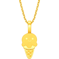 周大福ING系列冰淇淋足金黄金吊坠女计价(工费180元)F237852新品