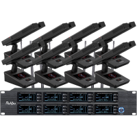 润普Runpu会议音频扩声系统 UHF红外对频 桌面式双杆方杆话筒专业无线一拖八鹅颈麦克风RP-SU98FS