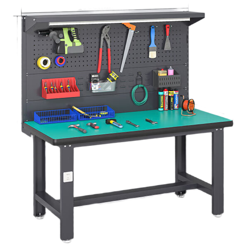 锦北防静电工作台流水线操作台工具桌实验室操作台1.8米单桌+双挂板