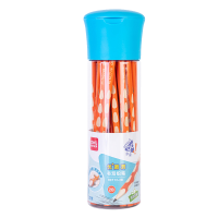 得力HC112-2B_优+洞洞系列桶装2B铅笔 橙色 30支/筒