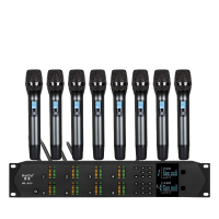 惠度(HuiDu)HD-8US专业无线麦克风一拖八会议鹅颈手持头戴耳麦领夹会议培训舞台话筒一拖八肤色头戴