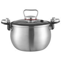 赫巴兹HZIB高效均匀加热炖锅5-6L 304不锈钢易洁材质家庭日常炖煮有盖通用炉灶