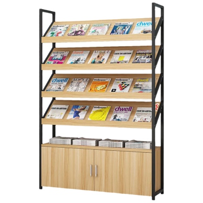 戴劲杂志架书报架报刊架置物架展示架资料落地阅览架4层长80cm无logo