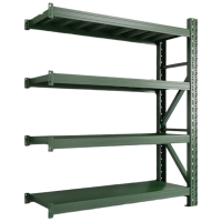 锦北货架仓储库房储物架军绿色四层副架500kg/层重型200*80*200cm