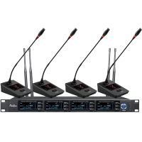 润普Runpu会议音频扩声系统 专业无线一拖四鹅颈麦克风话筒 UHF红外对频RP-SU64E